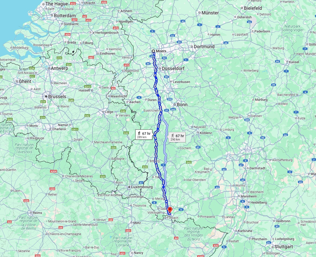 Anreise von Moers Zu Saarbrücken Über 