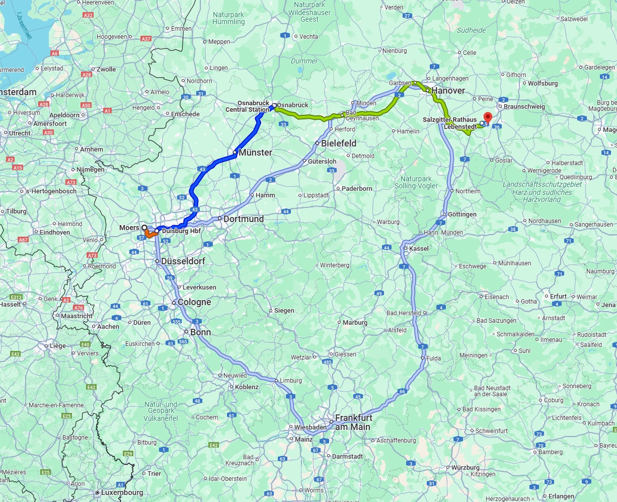 Anreise von Moers Zu Salzgitter Über 