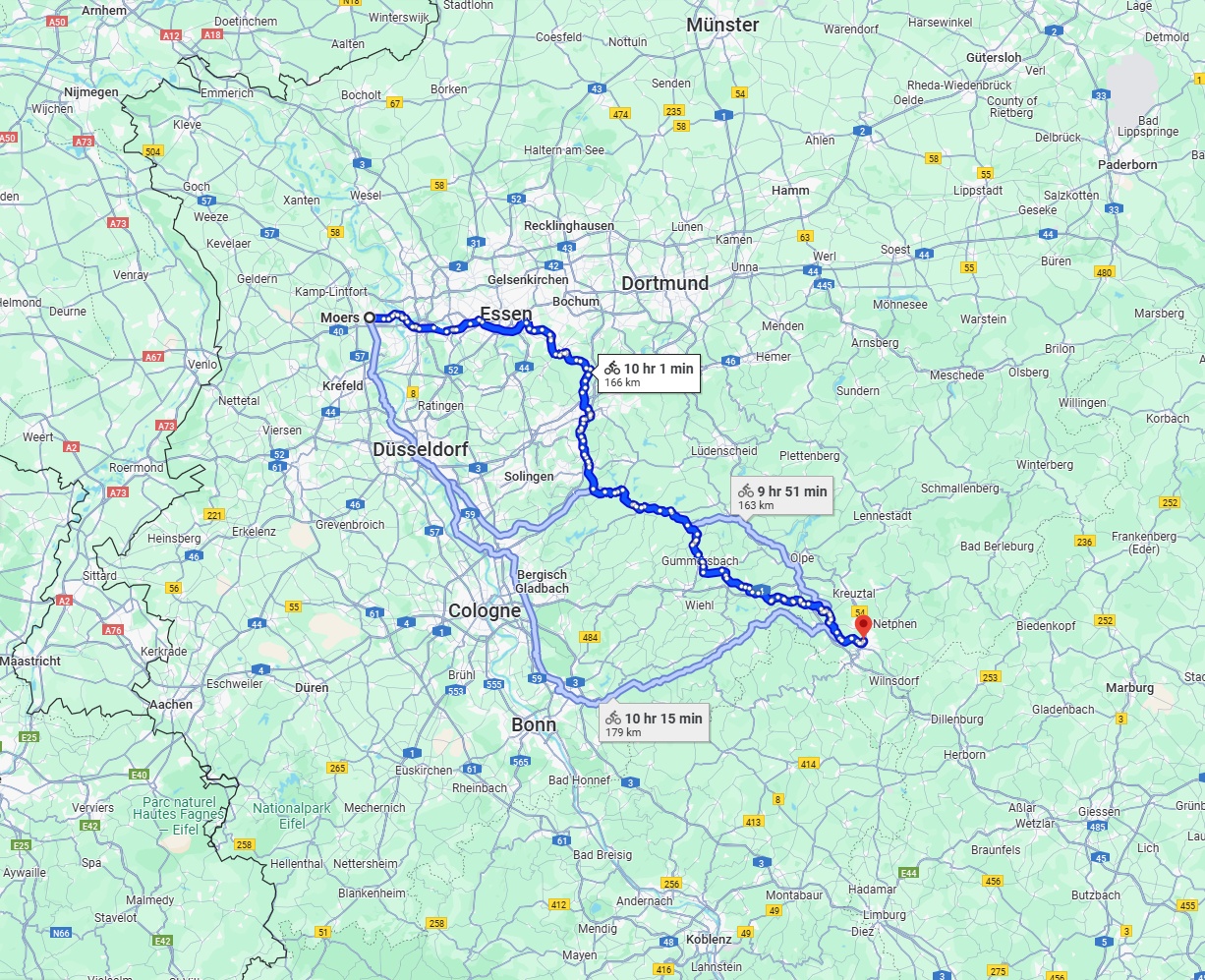 Anreise von Moers Zu Siegen Über 