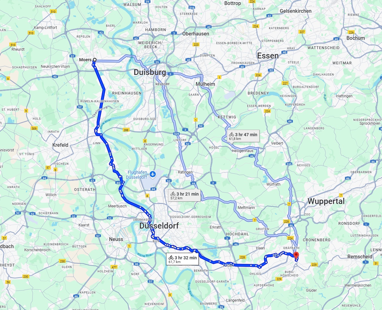 Anreise von Moers Zu Solingen Über 