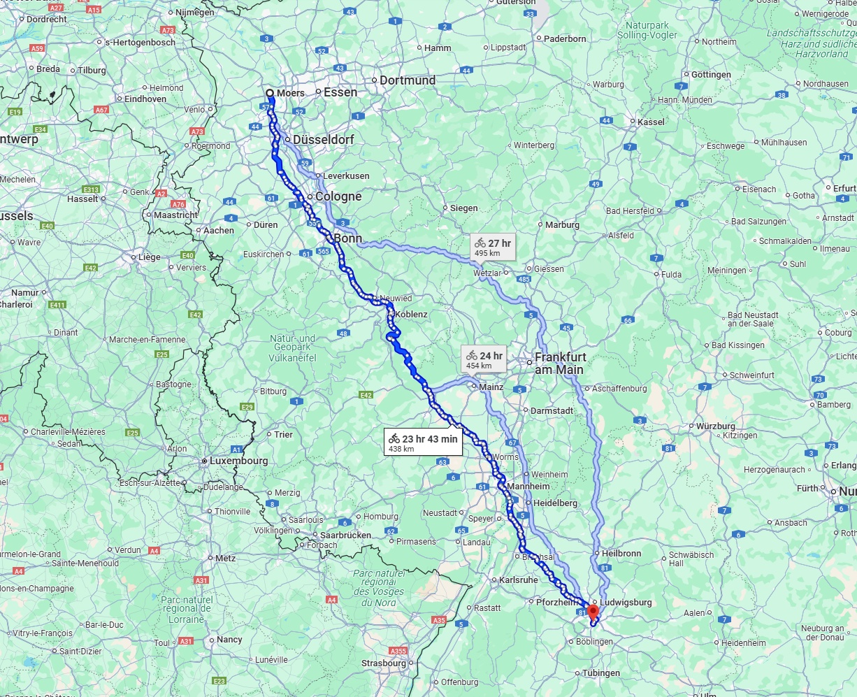 Anreise von Moers Zu Stuttgart Über 