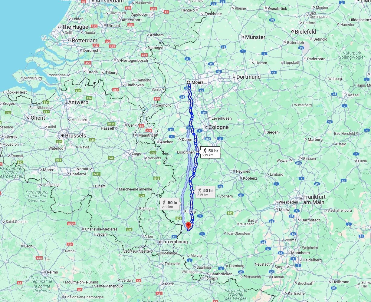 Anreise von Moers Zu Trier Über 