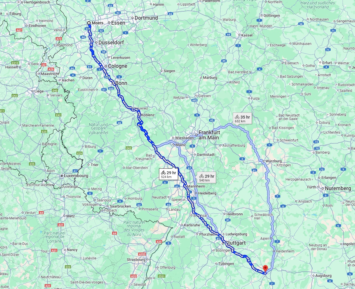 Anreise von Moers Zu Ulm Über 