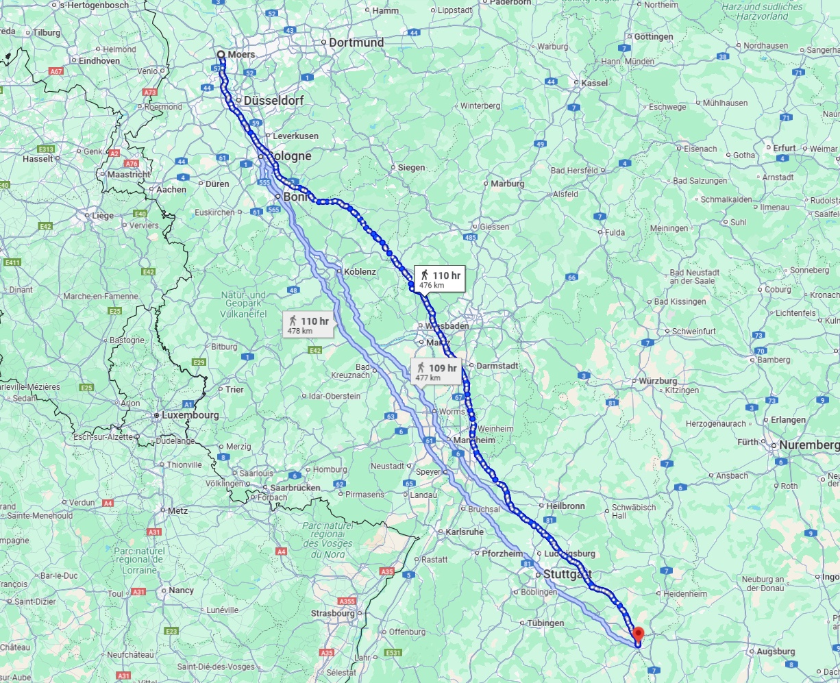 Anreise von Moers Zu Ulm Über 