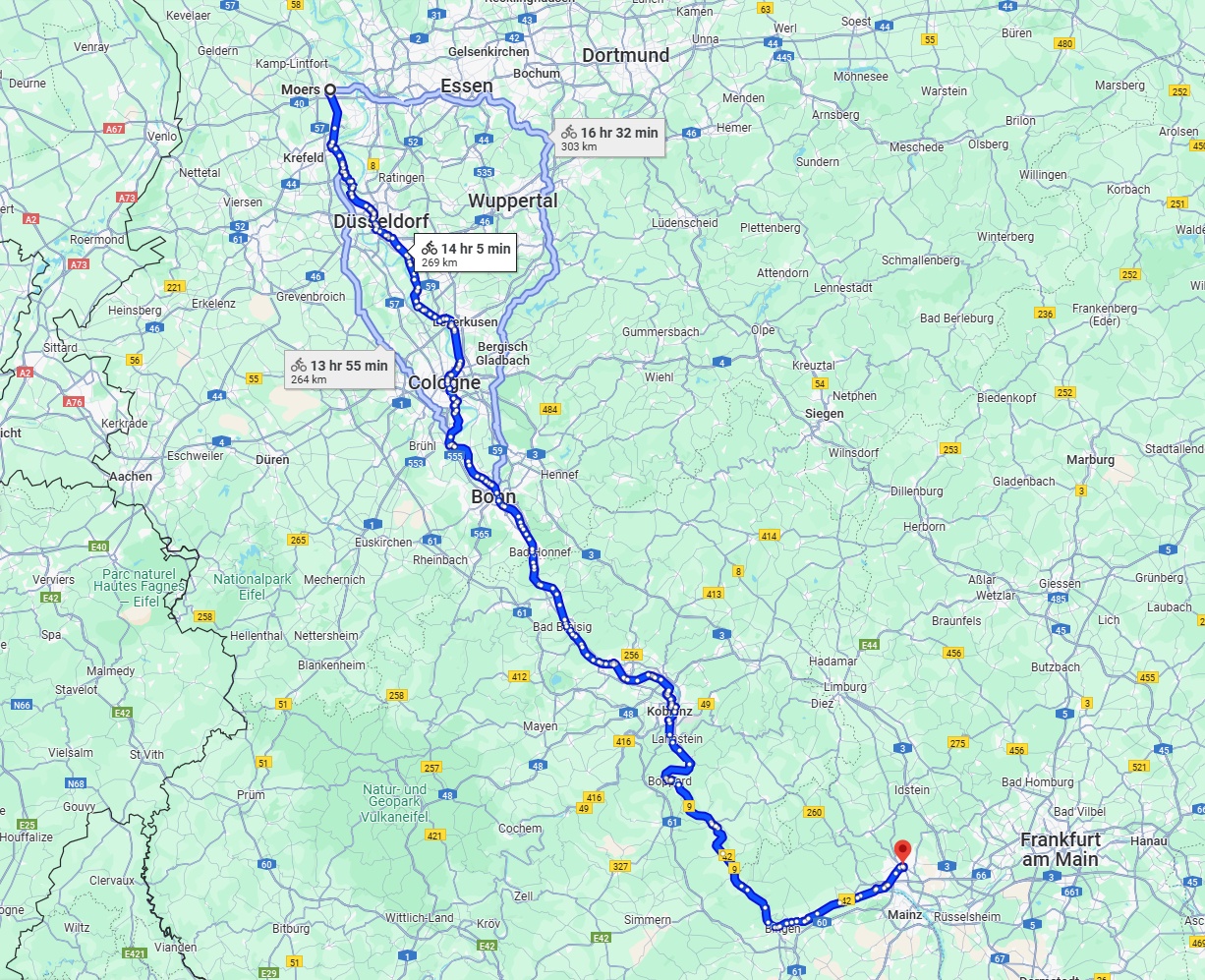 Anreise von Moers Zu Wiesbaden Über 