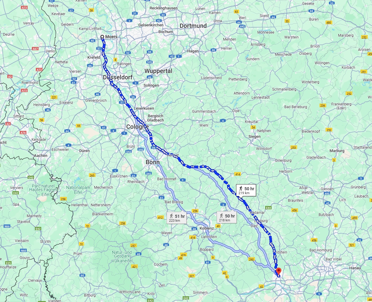 Anreise von Moers Zu Wiesbaden Über 