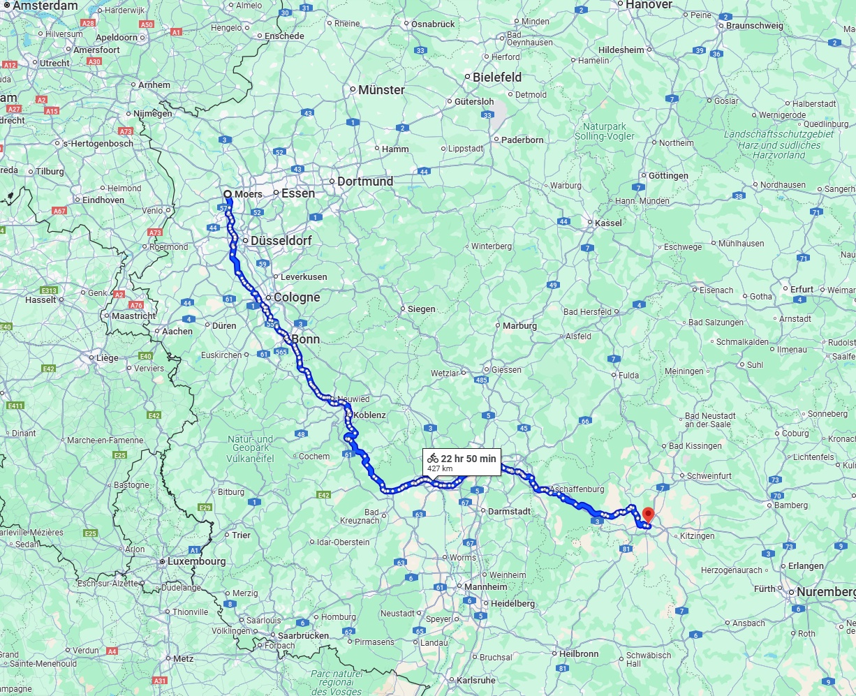 Anreise von Moers Zu Würzburg Über 