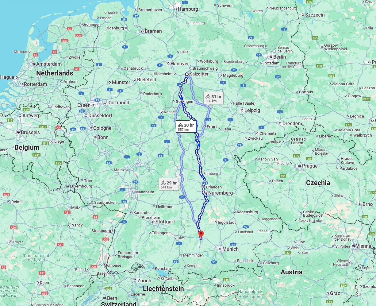 Anreise von Salzgitter Zu Augsburg Über 