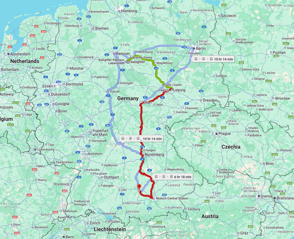 Anreise von Salzgitter Zu Augsburg Über 