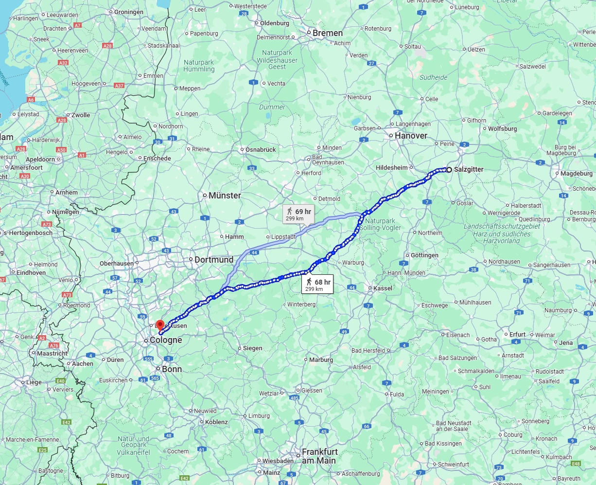 Anreise von Salzgitter Zu Bergisch Gladbach Über 