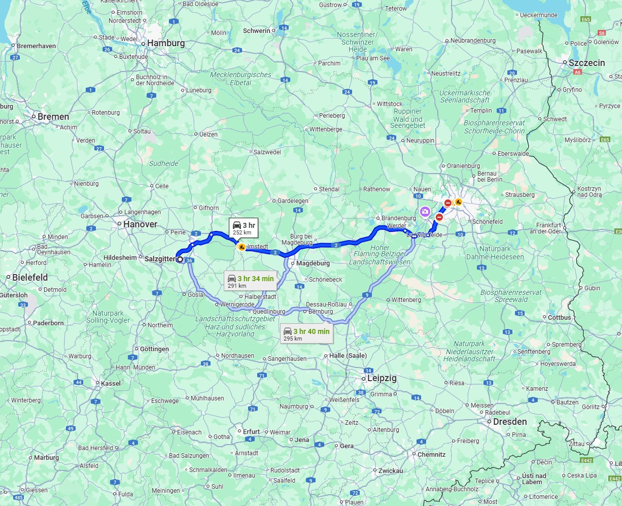 Anreise von Salzgitter Zu Berlin Über via A2