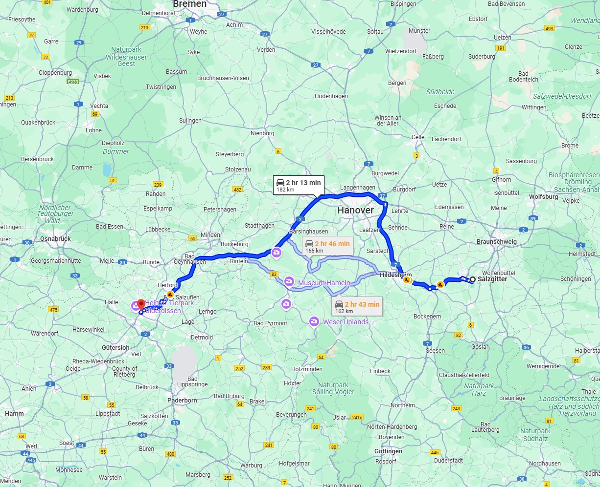 Anreise von Salzgitter Zu Bielefeld Über via A2