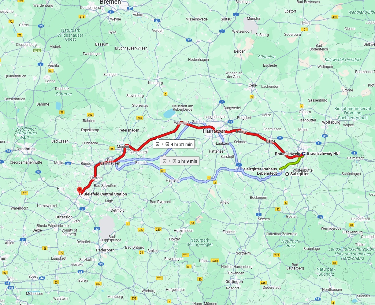 Anreise von Salzgitter Zu Bielefeld Über 