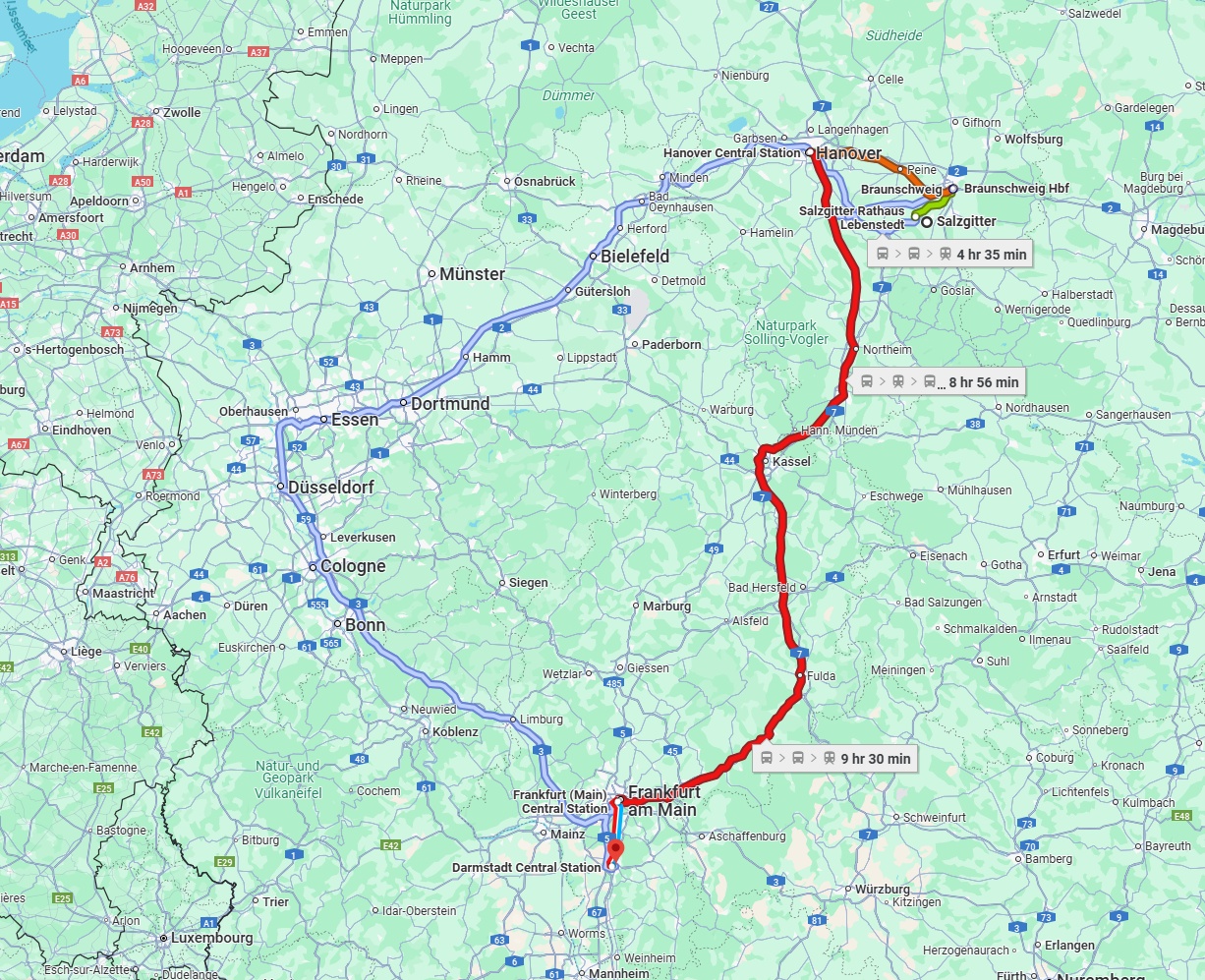 Anreise von Salzgitter Zu Darmstadt Über 