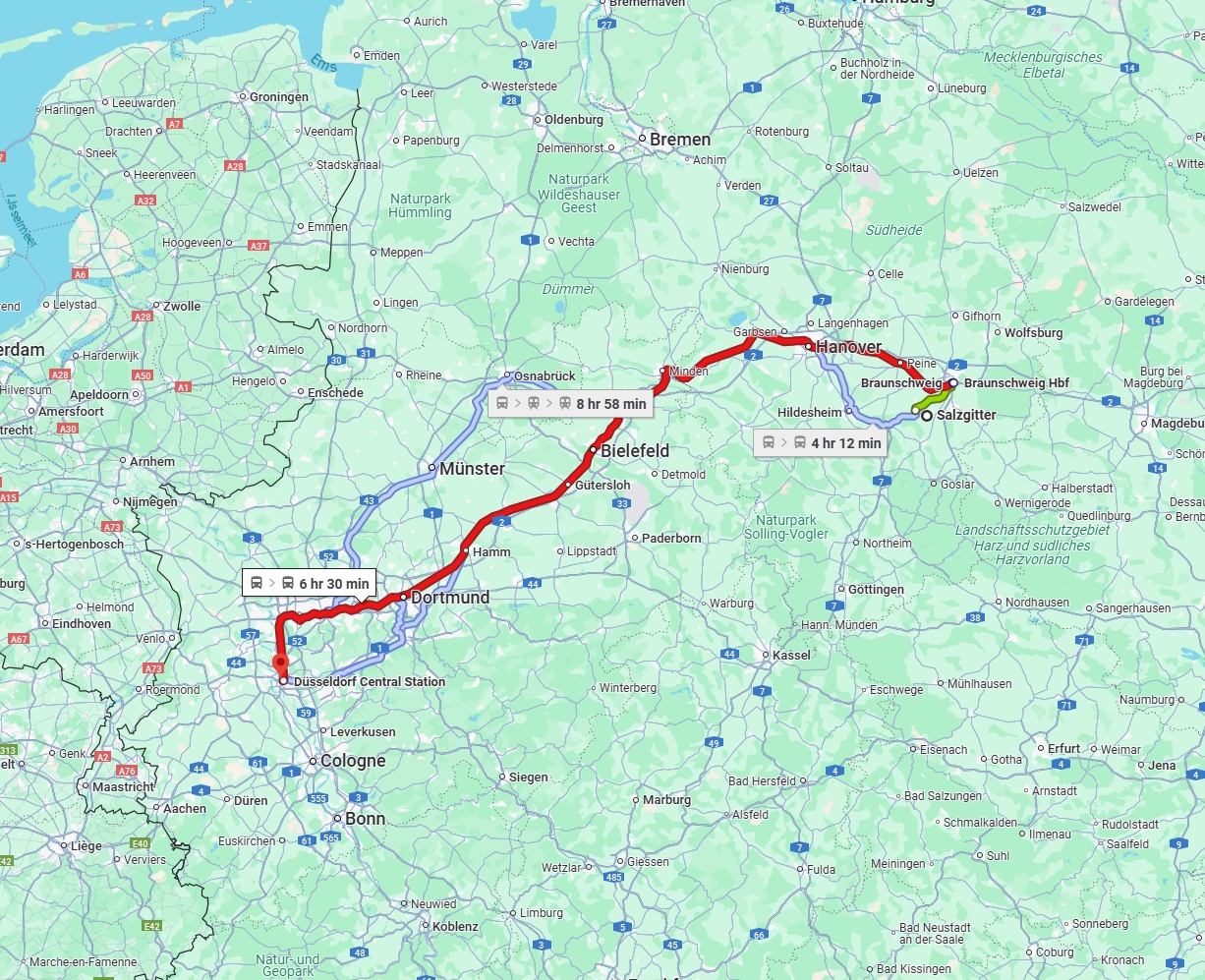 Anreise von Salzgitter Zu Düsseldorf Über 