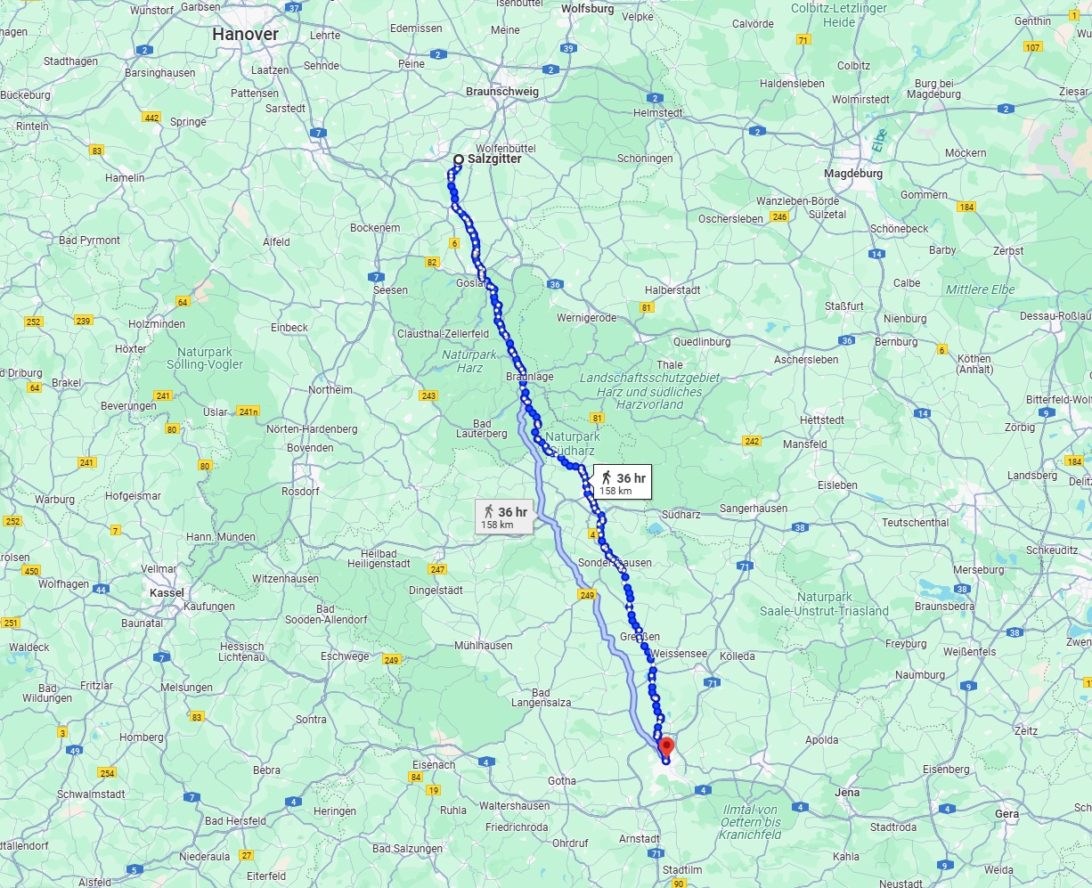 Anreise von Salzgitter Zu Erfurt Über 