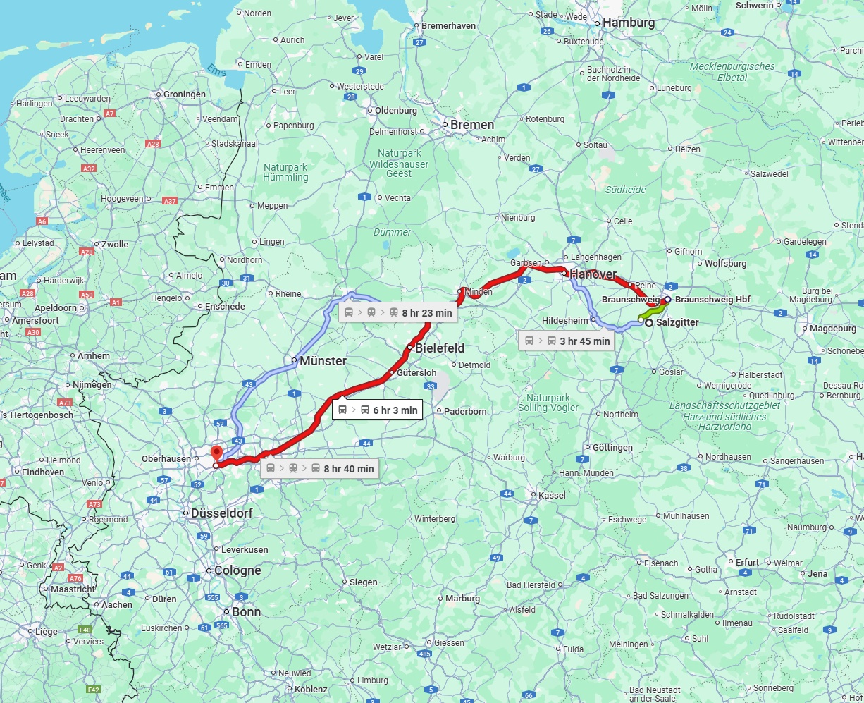 Anreise von Salzgitter Zu Essen Über 
