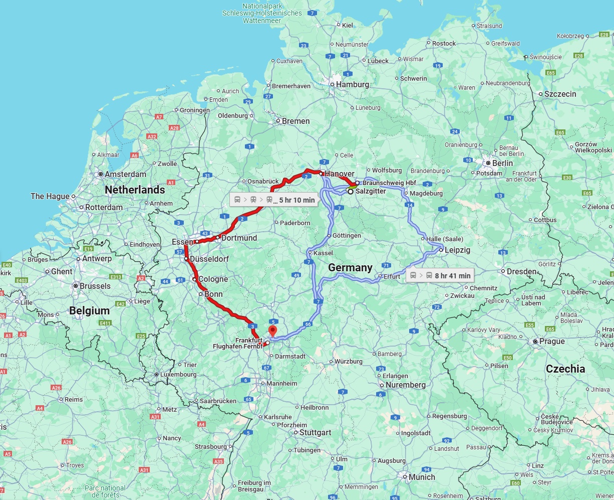 Anreise von Salzgitter Zu Frankfurt am Main Über 