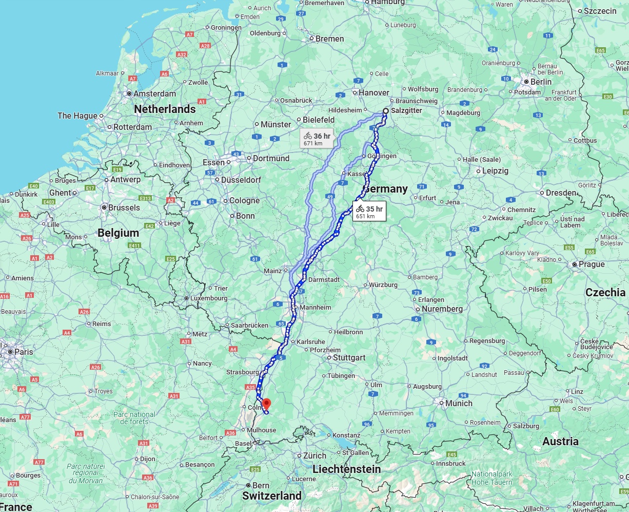 Anreise von Salzgitter Zu Freiburg im Breisgau Über 