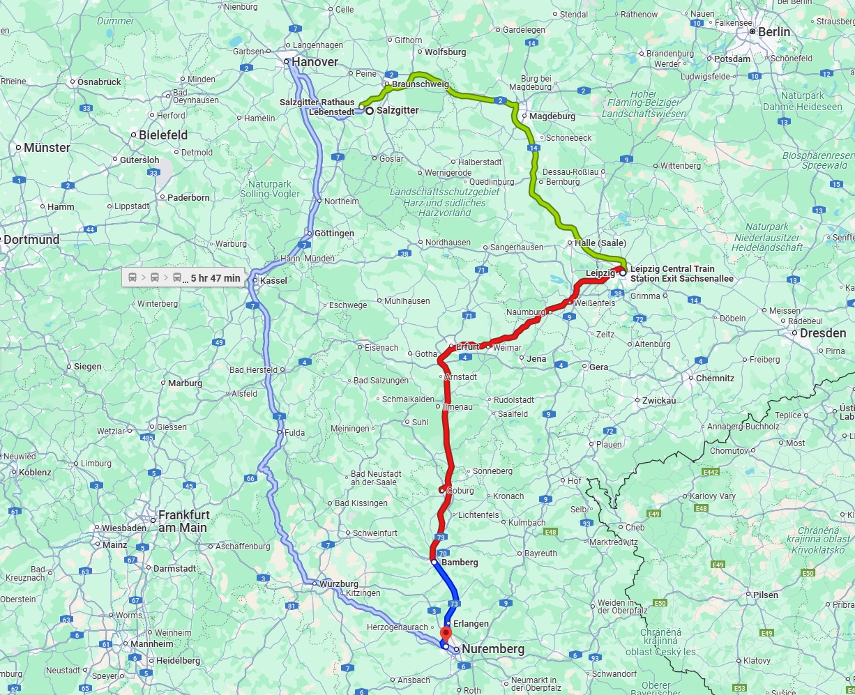 Anreise von Salzgitter Zu Fürth Über 
