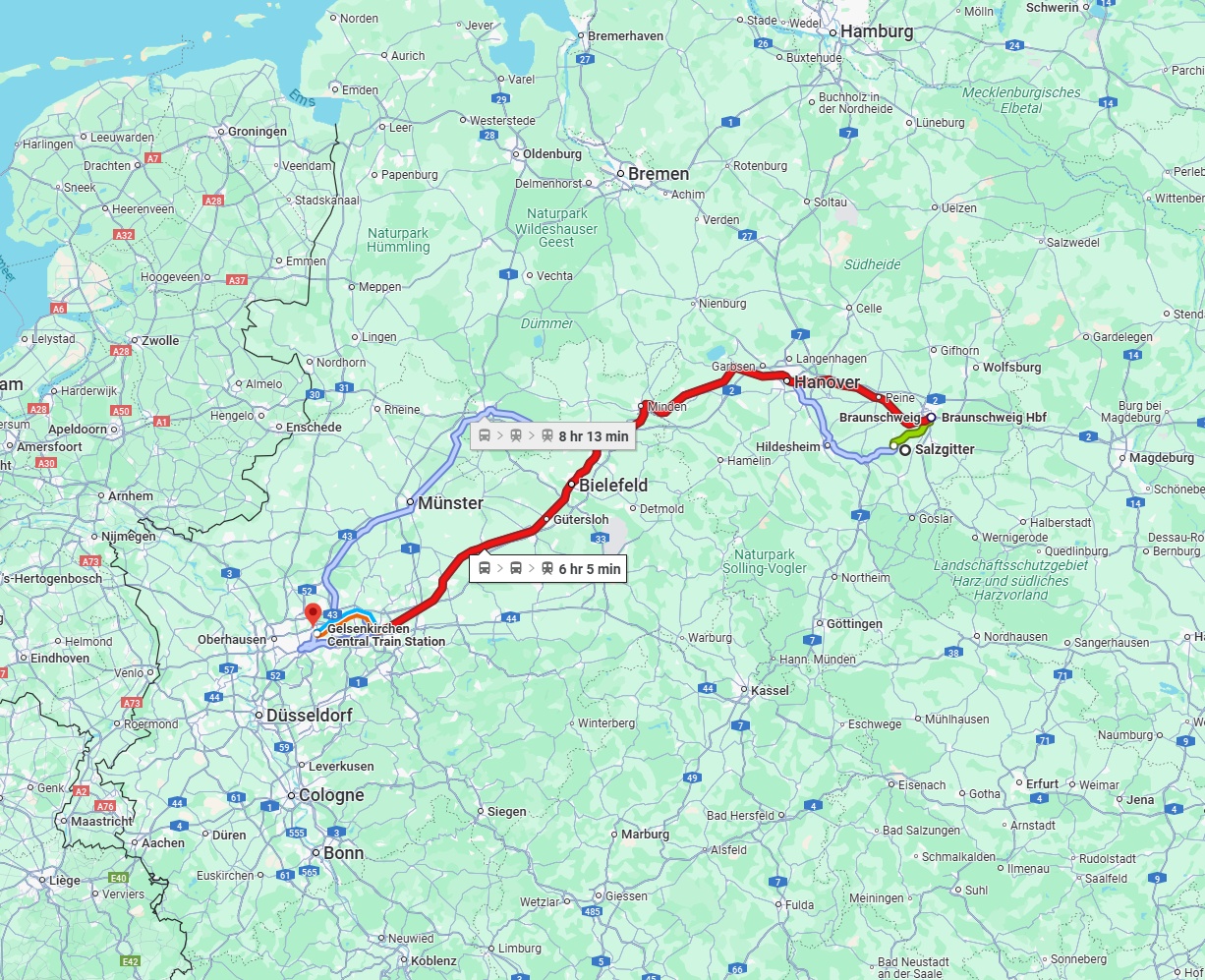 Anreise von Salzgitter Zu Gelsenkirchen Über 