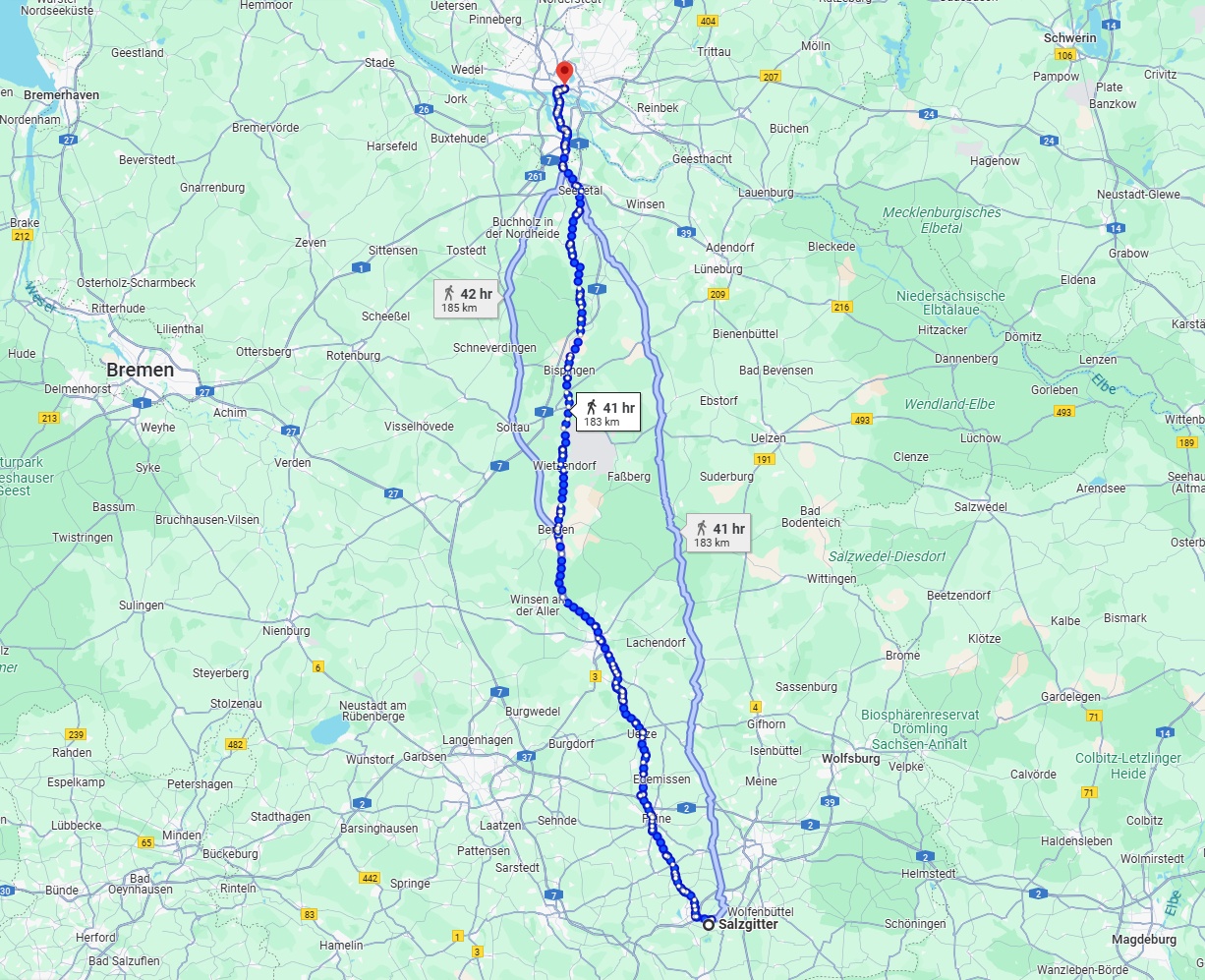 Anreise von Salzgitter Zu Hamburg Über 