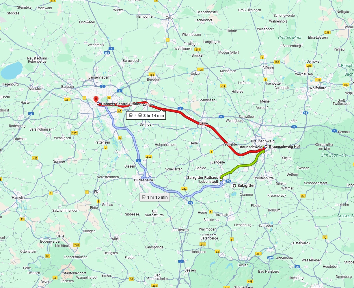 Anreise von Salzgitter Zu Hannover Über 