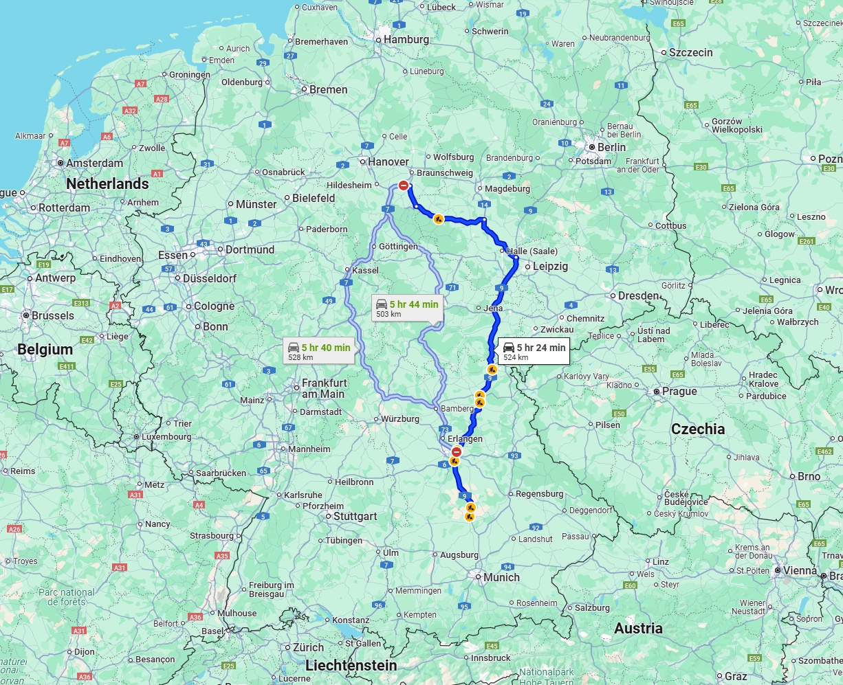 Anreise von Salzgitter Zu Ingolstadt Über via A9