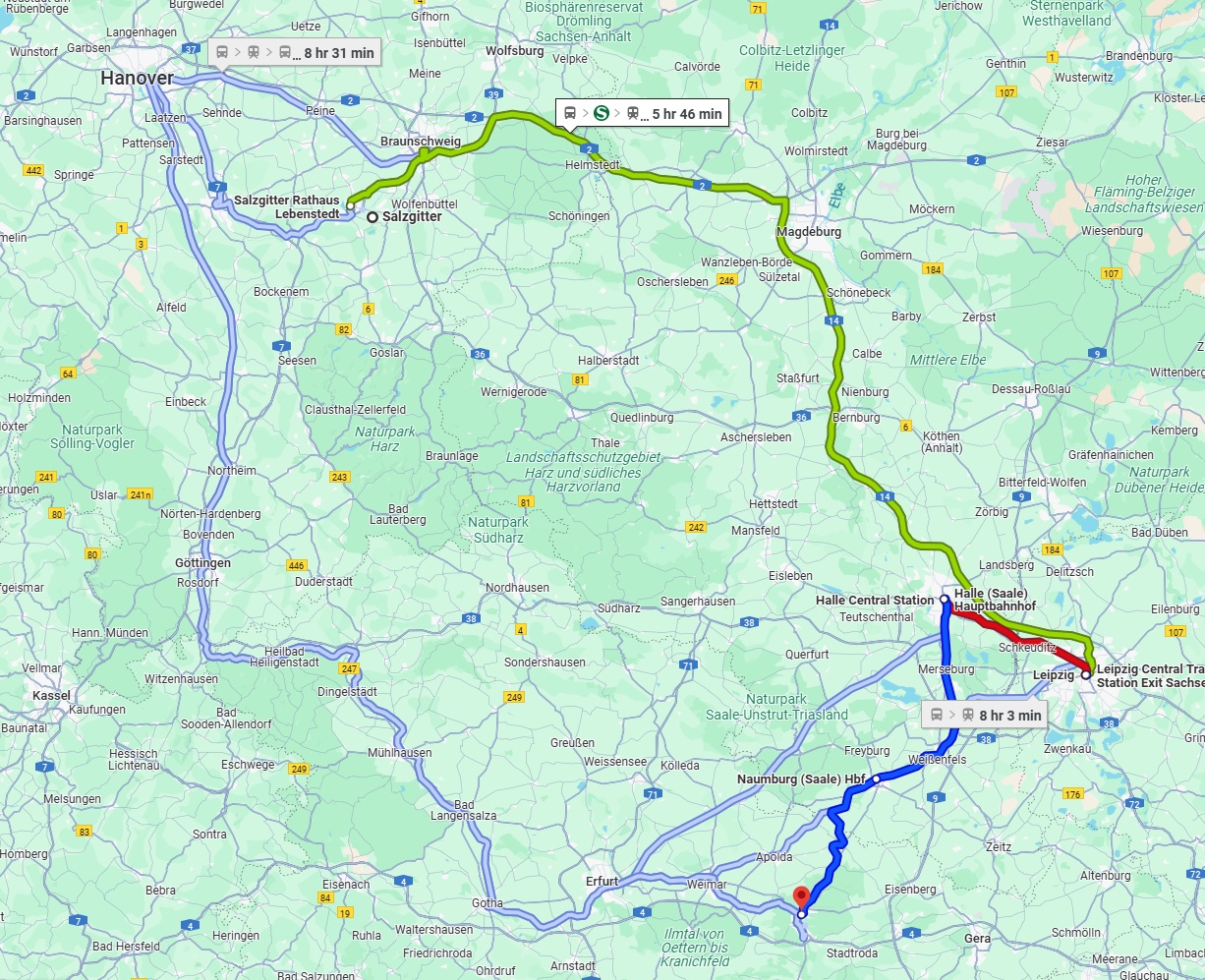 Anreise von Salzgitter Zu Jena Über 