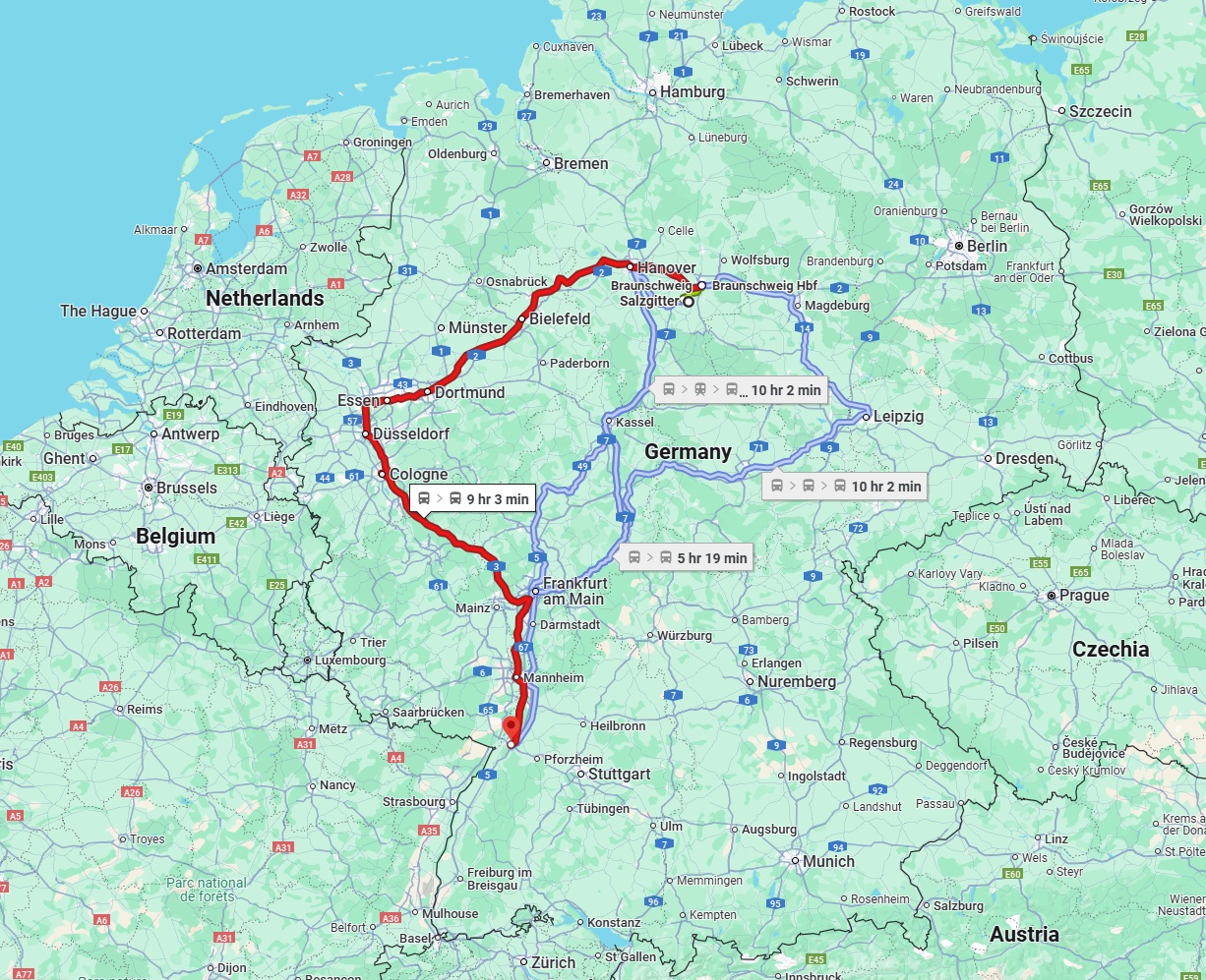 Anreise von Salzgitter Zu Karlsruhe Über 