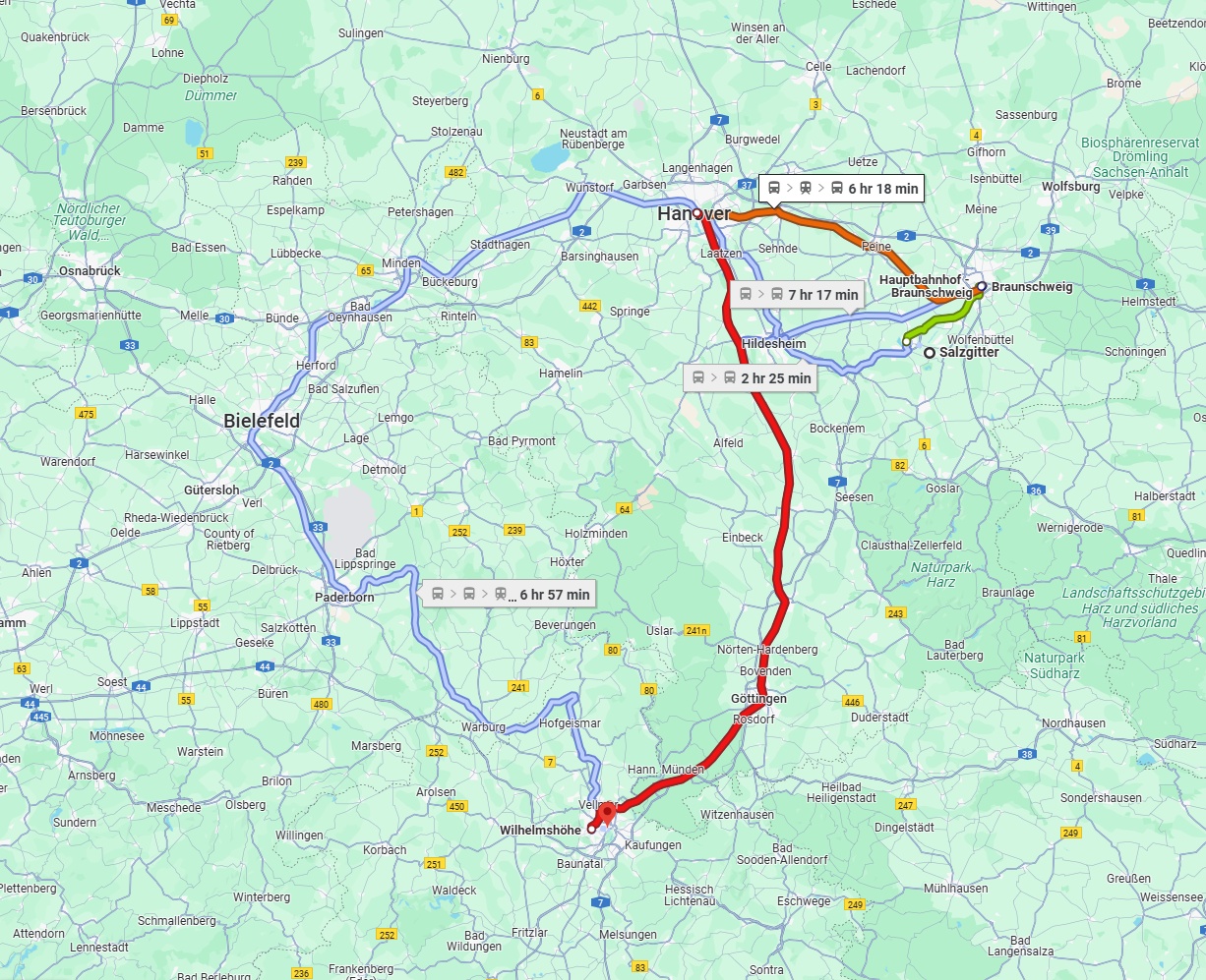 Anreise von Salzgitter Zu Kassel Über 