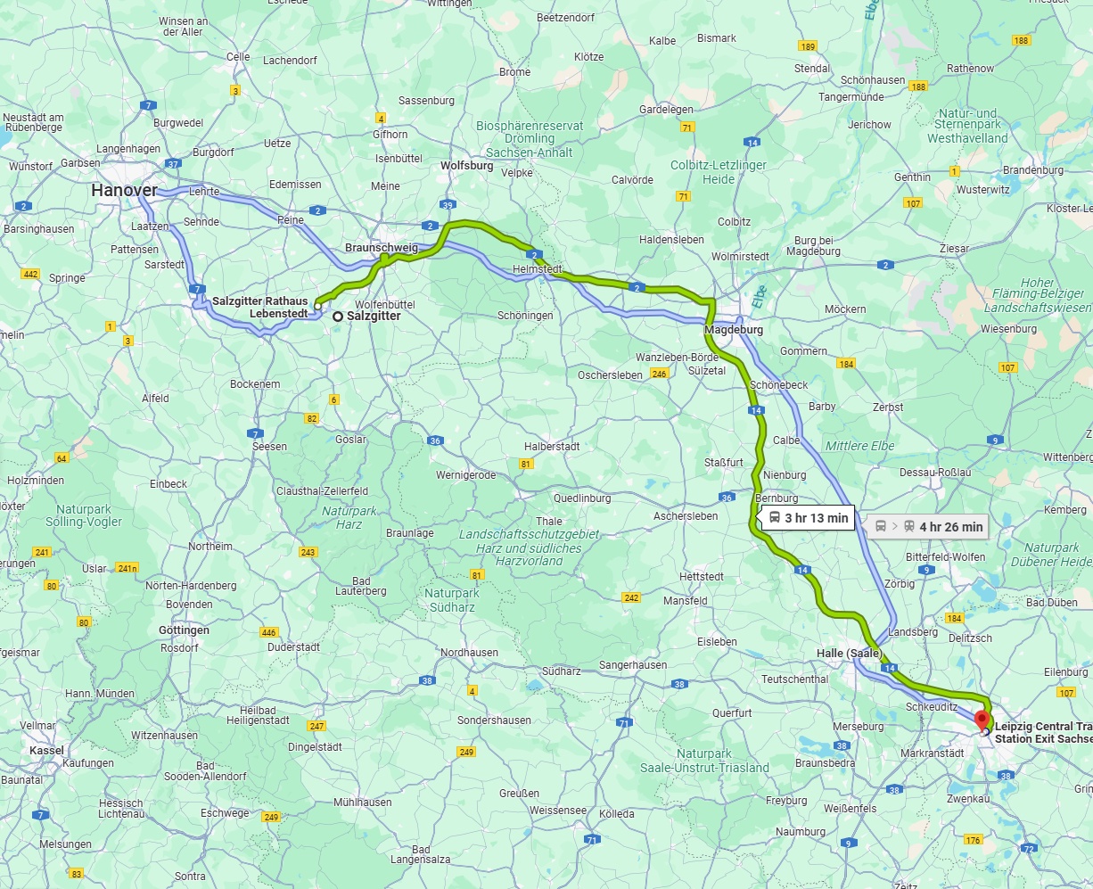 Anreise von Salzgitter Zu Leipzig Über 