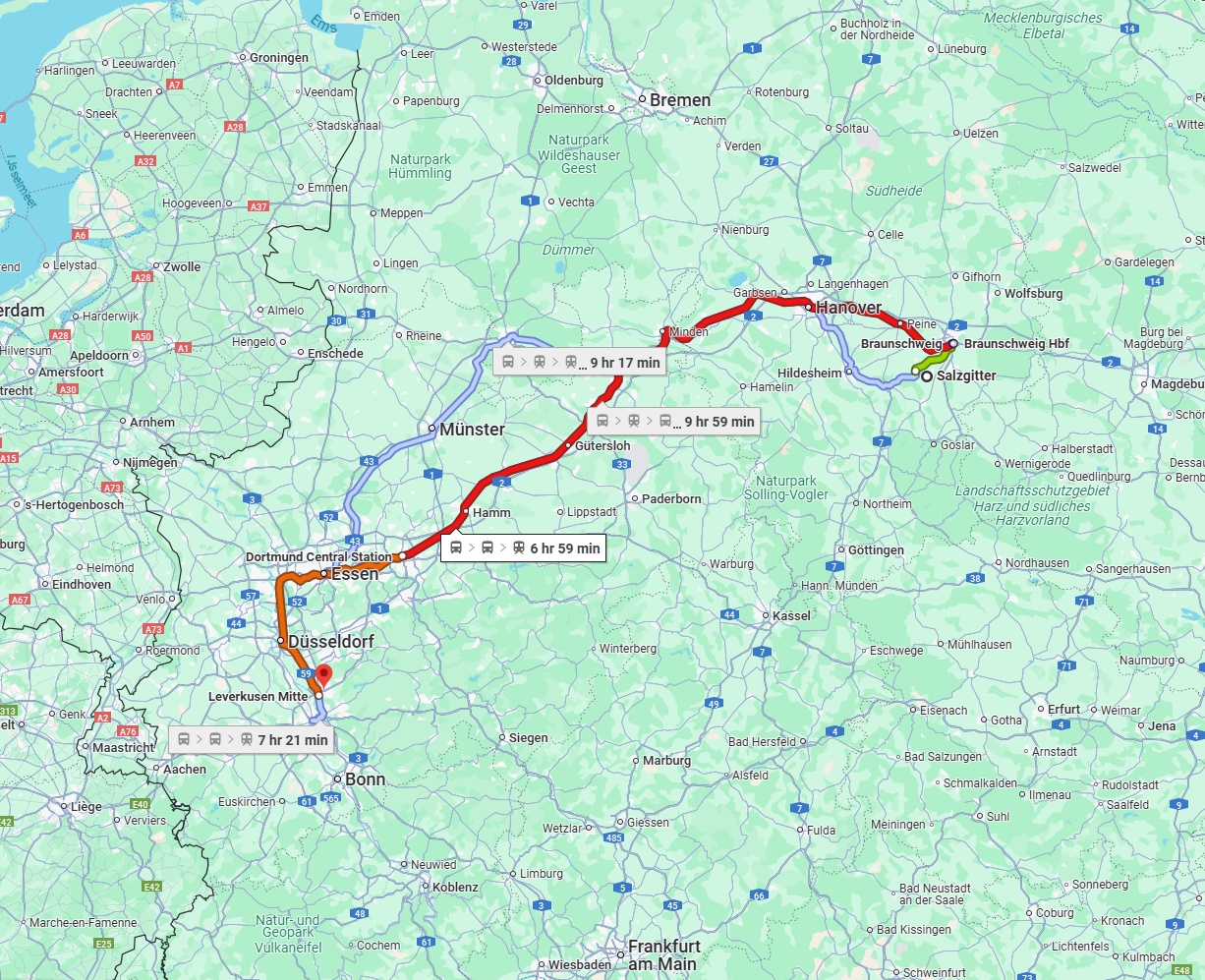 Anreise von Salzgitter Zu Leverkusen Über 