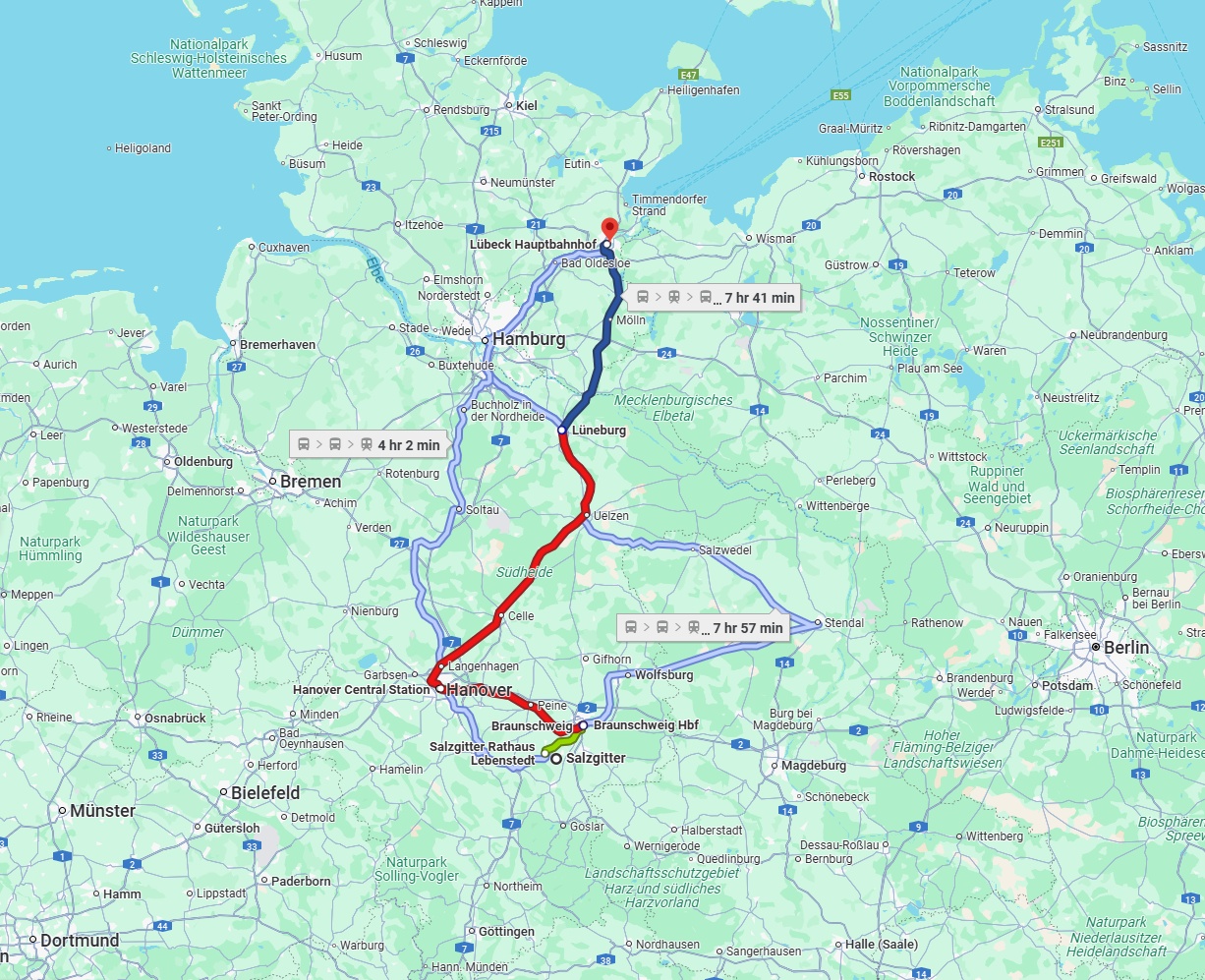 Anreise von Salzgitter Zu Lübeck Über 