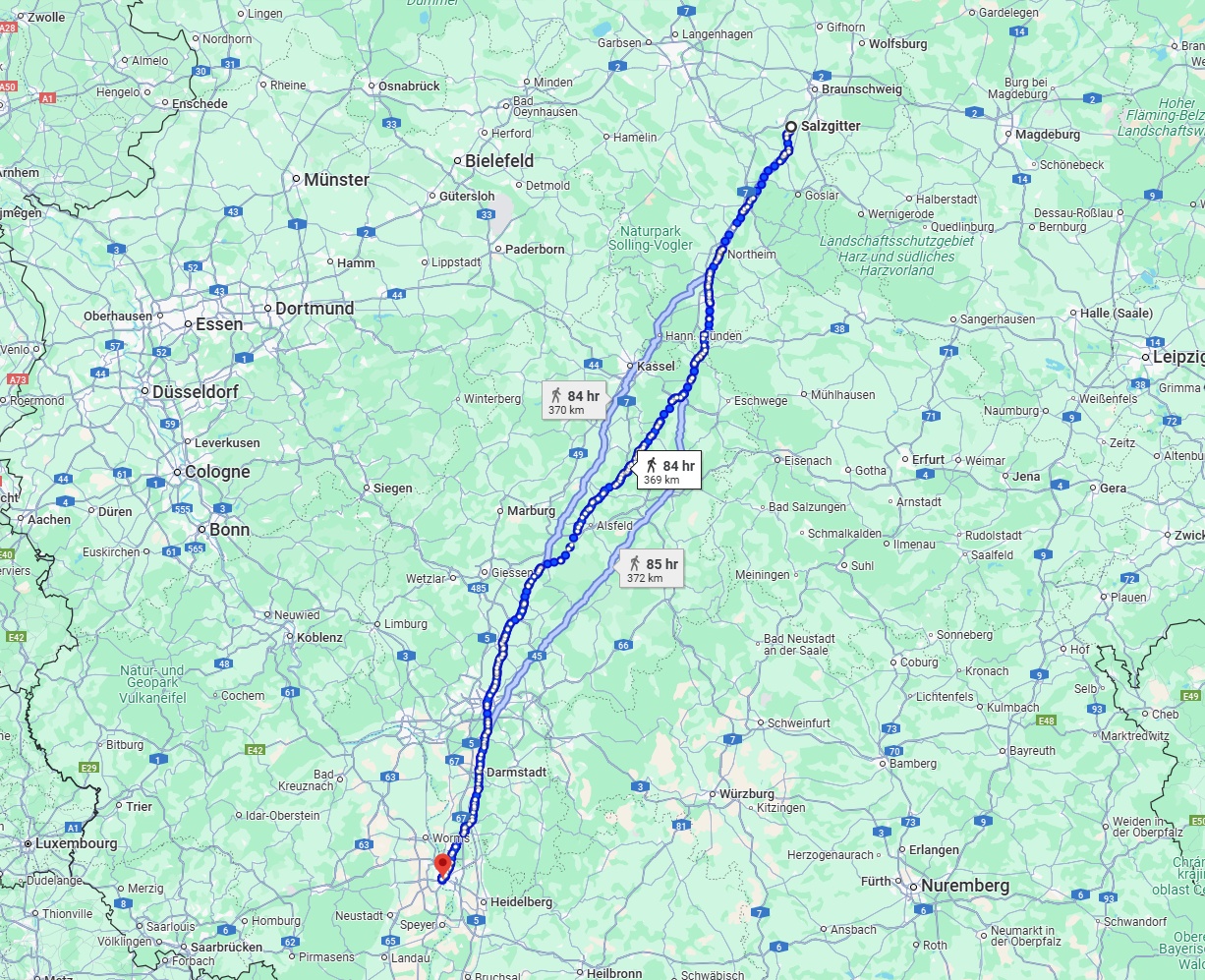 Anreise von Salzgitter Zu Ludwigshafen am Rhein Über 