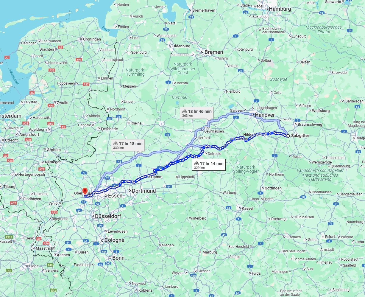 Anreise von Salzgitter Zu Moers Über 