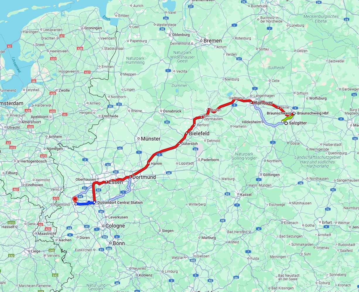 Anreise von Salzgitter Zu Mönchengladbach Über 