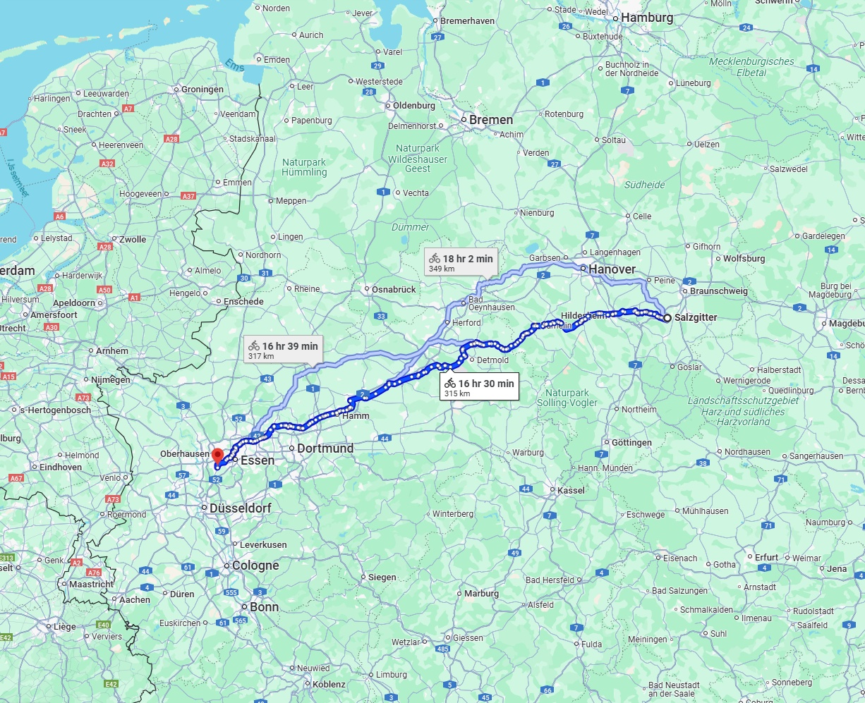 Anreise von Salzgitter Zu Mülheim an der Ruhr Über 