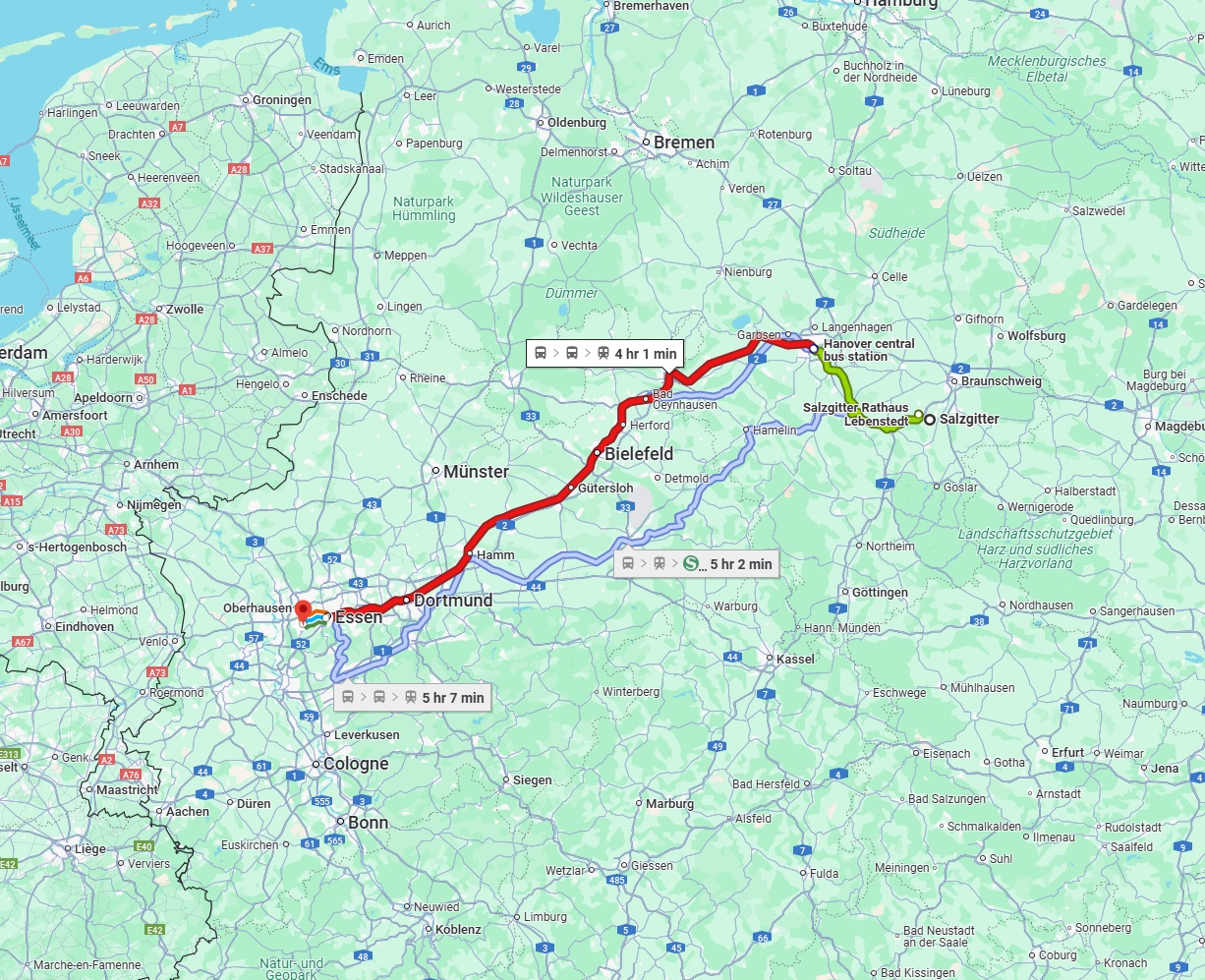 Anreise von Salzgitter Zu Mülheim an der Ruhr Über 