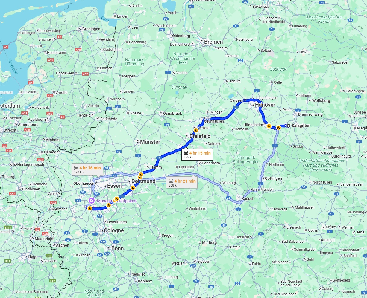 Anreise von Salzgitter Zu Neuss Über via A2