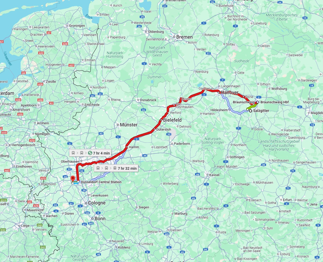Anreise von Salzgitter Zu Neuss Über 