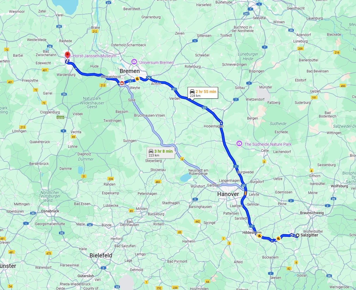 Anreise von Salzgitter Zu Oldenburg Über via A7
