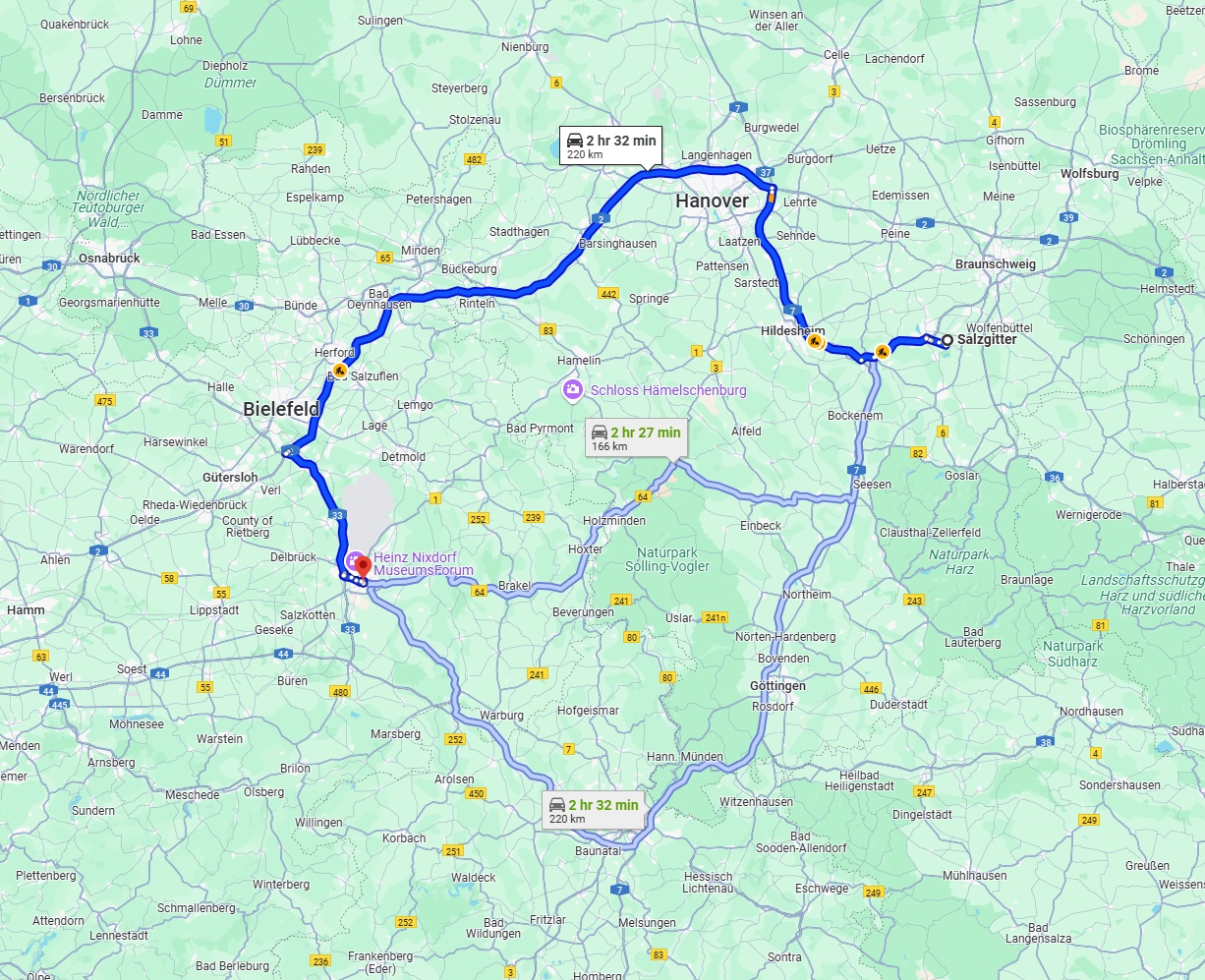 Anreise von Salzgitter Zu Paderborn Über via A2