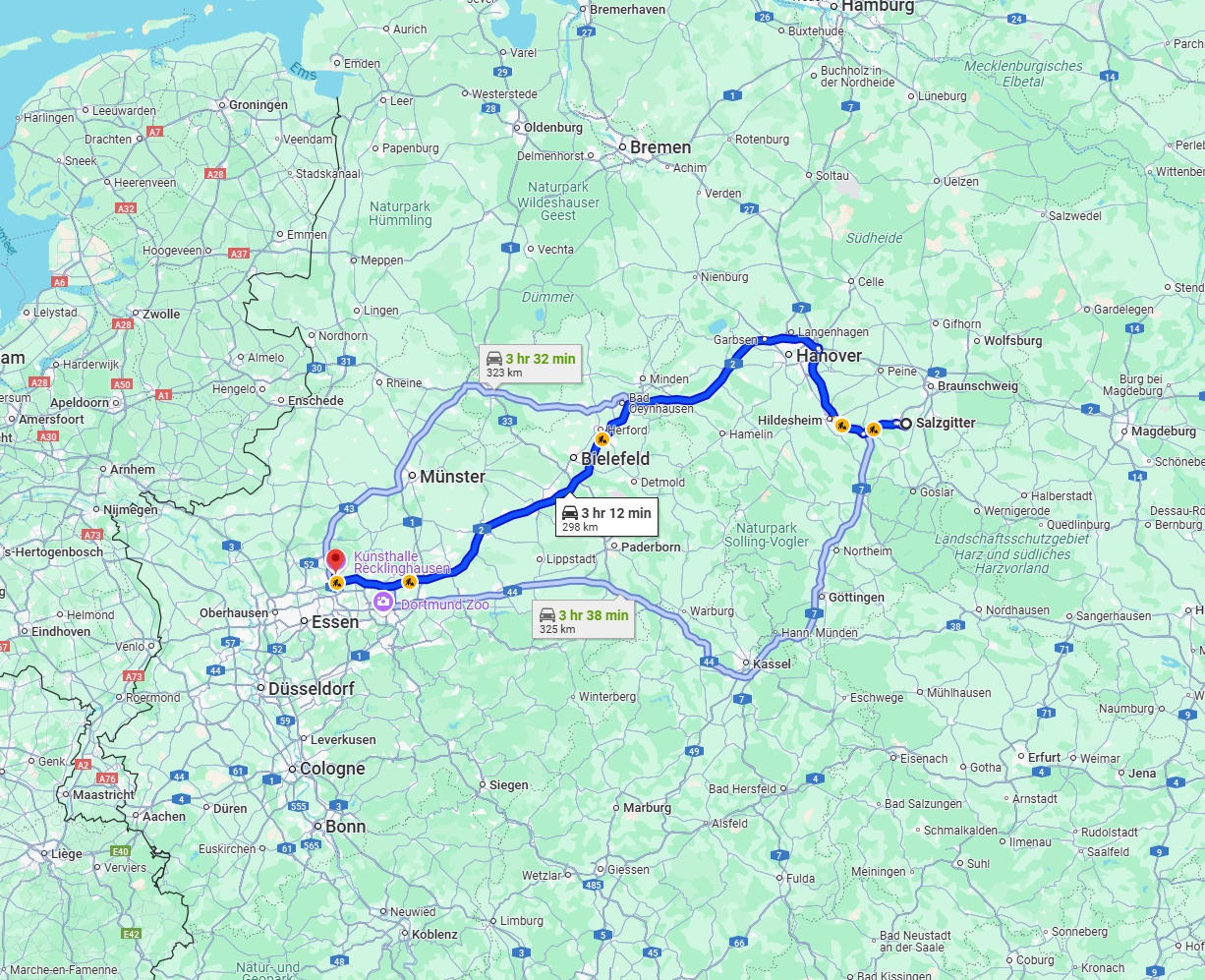 Anreise von Salzgitter Zu Recklinghausen Über via A2