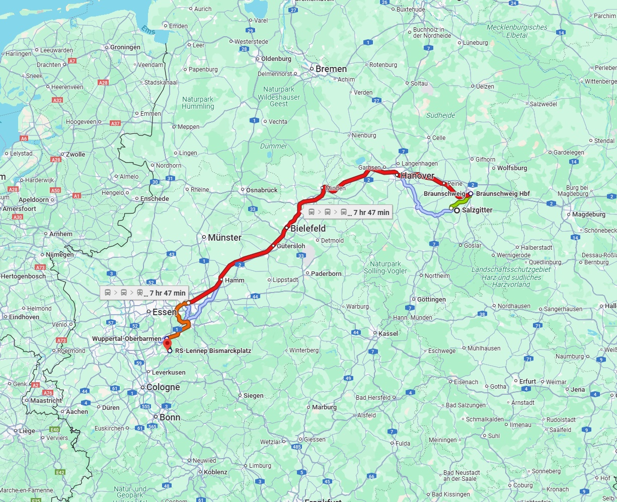 Anreise von Salzgitter Zu Remscheid Über 