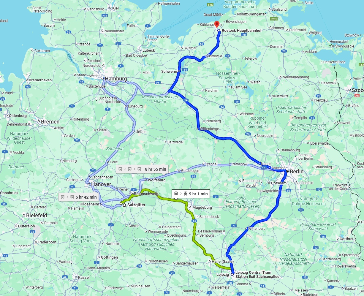 Anreise von Salzgitter Zu Rostock Über 