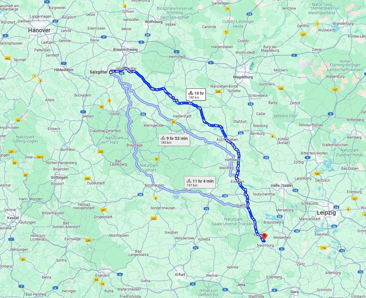 Anreise von Salzgitter Zu Saale Über 