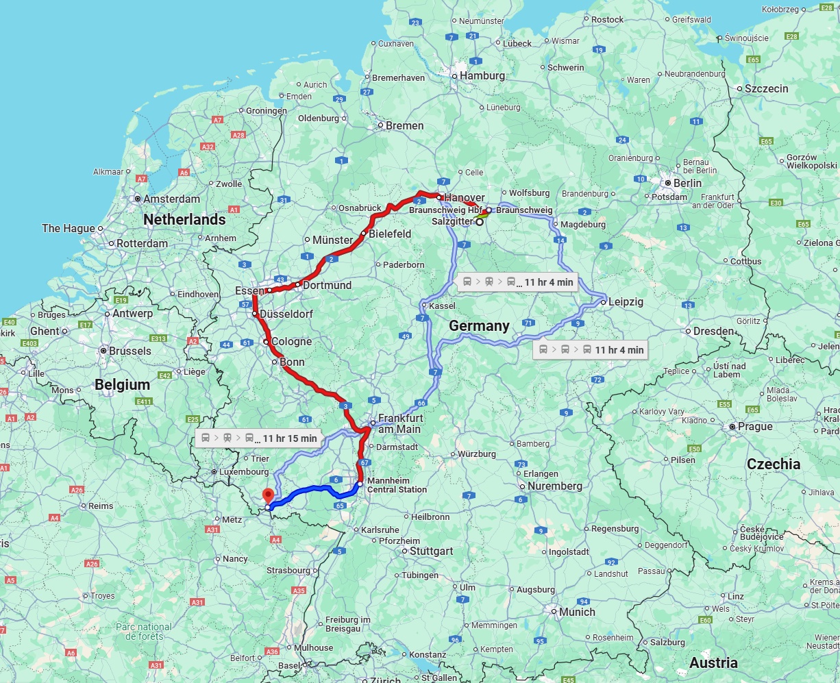 Anreise von Salzgitter Zu Saarbrücken Über 
