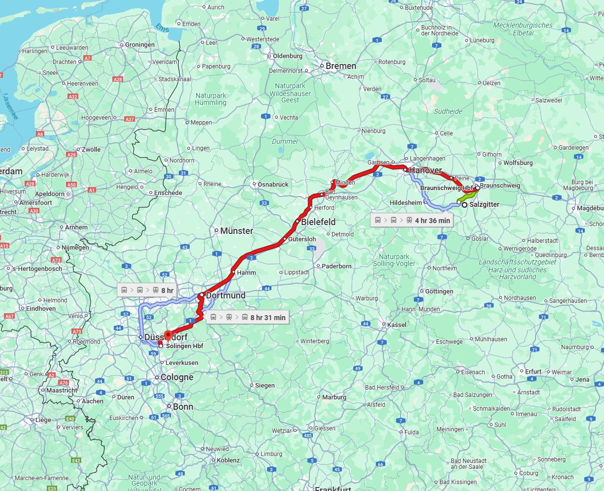 Anreise von Salzgitter Zu Solingen Über 