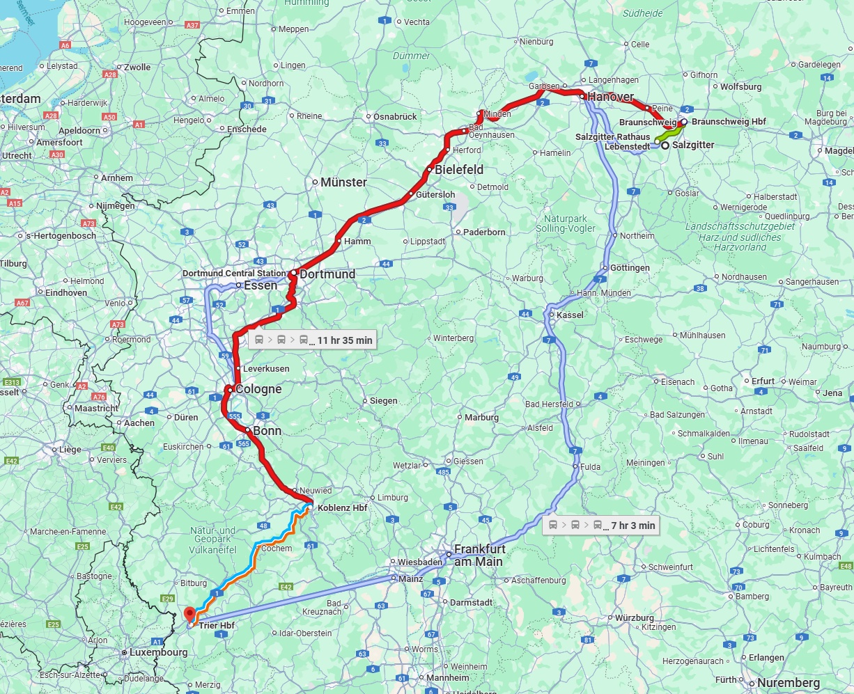 Anreise von Salzgitter Zu Trier Über 
